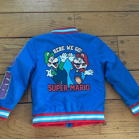Nintendo Blue Kids Jacket with Mario and Luigi - Picture 6 of 8